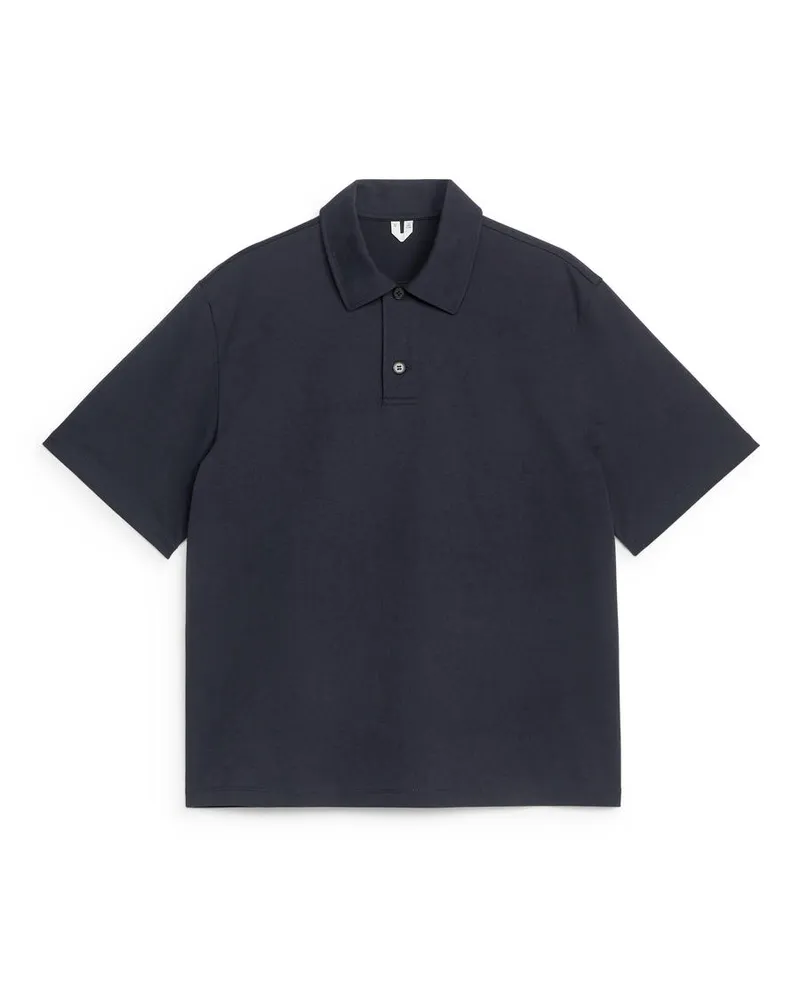 Arket Poloshirt Aus Baumwolle - Blau Dunkelblau