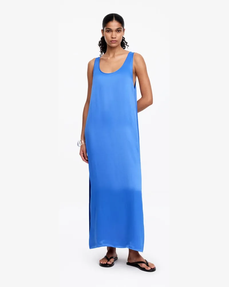 Arket Ärmelloses Satinkleid -Blau Blau