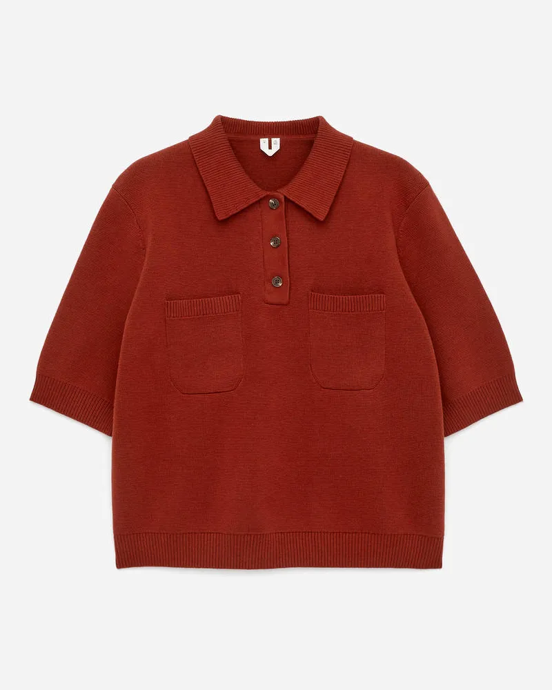 Arket Poloshirt Aus Baumwolle -Orange Orange