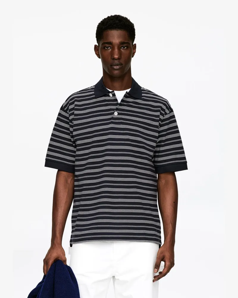 Arket Poloshirt Aus Baumwolle -Blau Blau