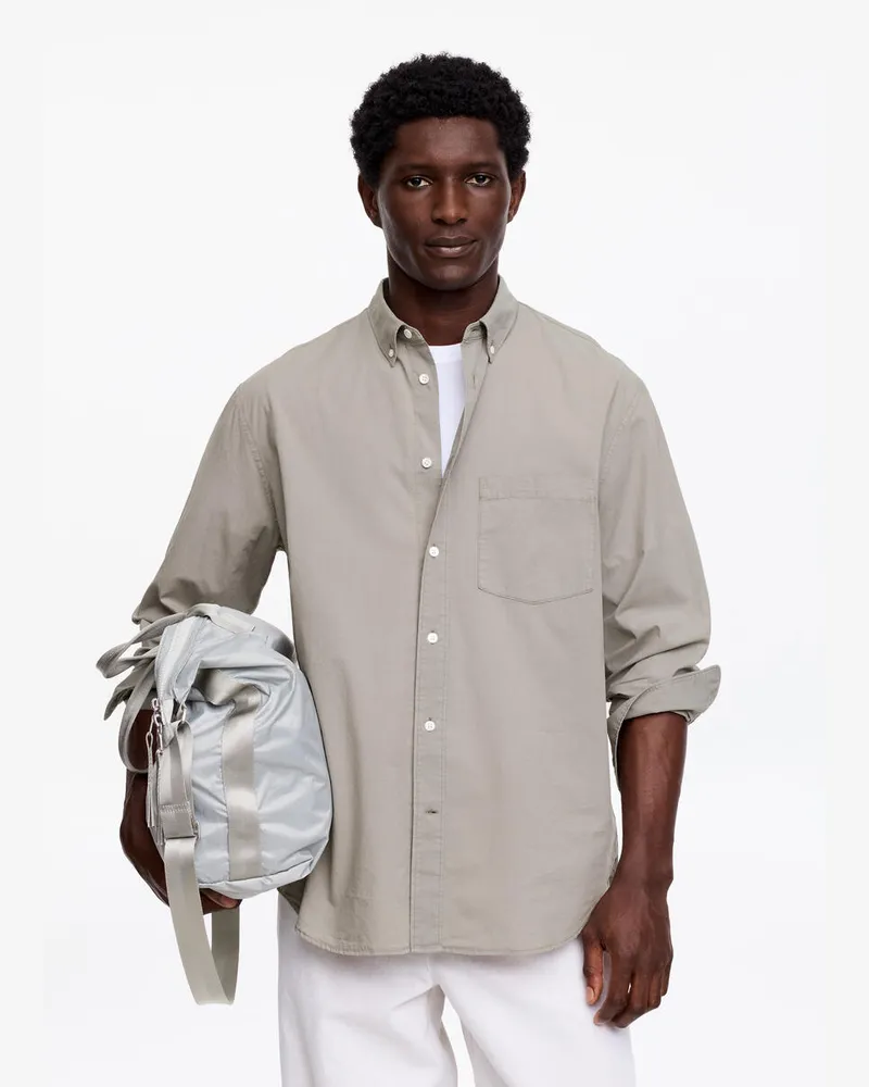 Arket Legeres Popeline-Hemd -Grau Grau