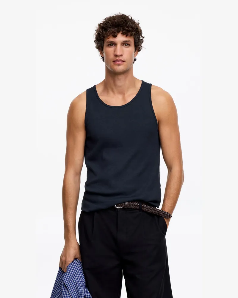 Arket Geripptes Tanktop -Blau Blau