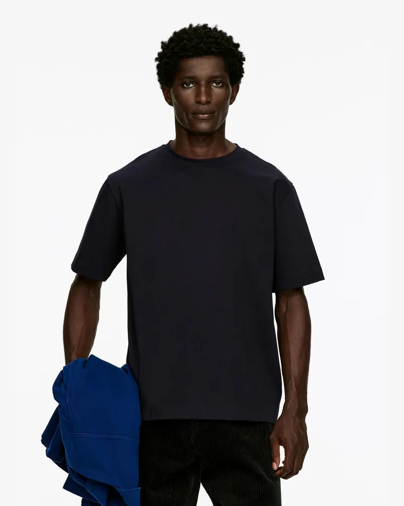 Arket Interlock-T-Shirt -Blau Blau