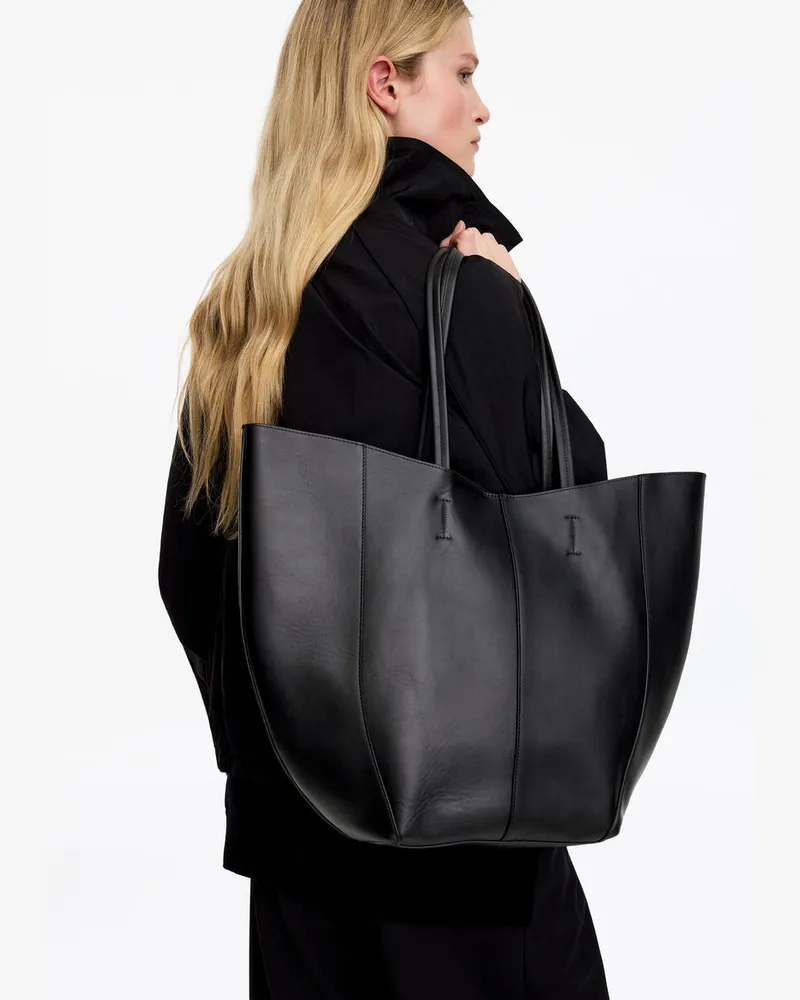 Arket Tragetasche Aus Leder -Schwarz Schwarz