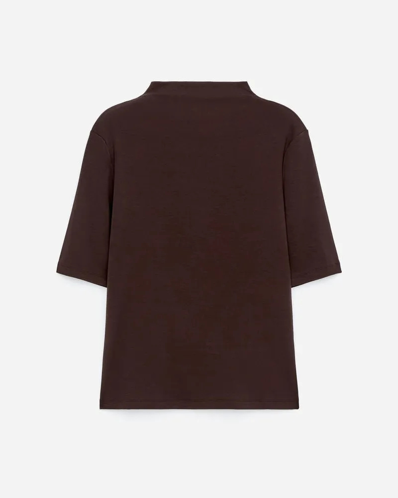 Arket Geripptes Oberteil Mit Stehkragen -Braun Braun