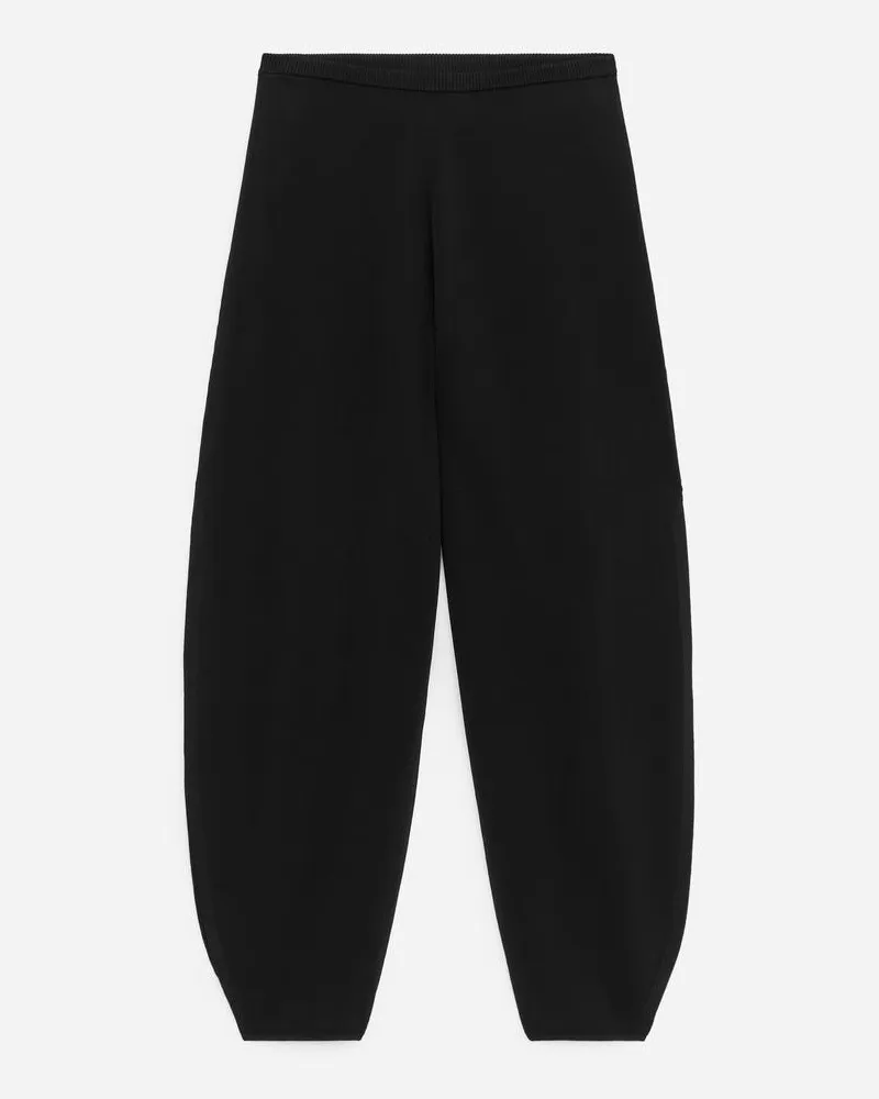 Arket Lockere Feinstrickhose -Schwarz Schwarz