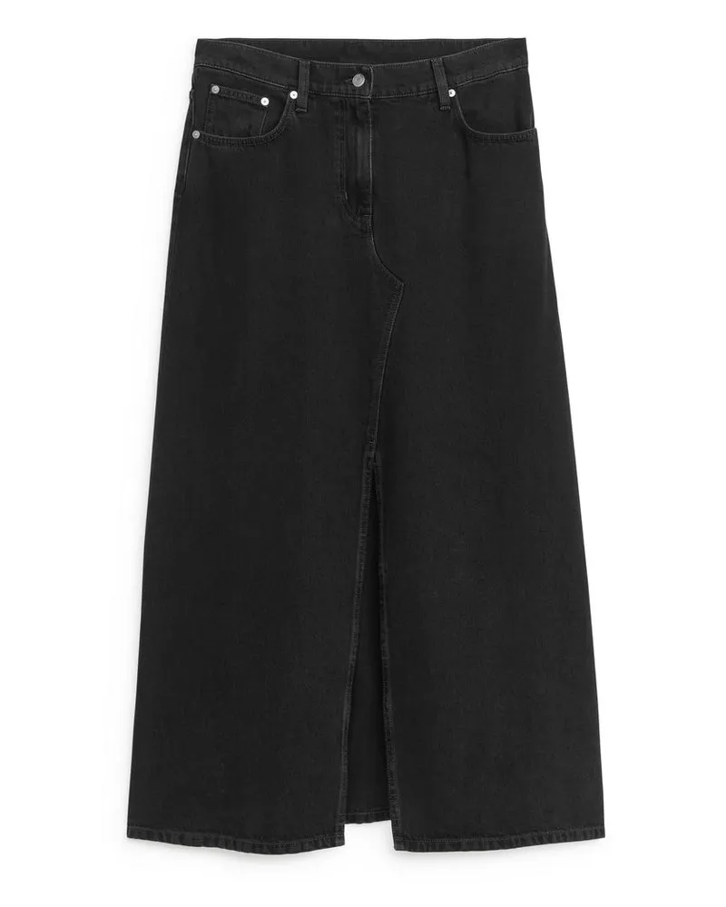 Arket Maxi-Jeansrock - Schwarz Schwarz