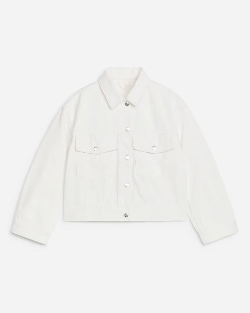 Arket Kurze Jeansjacke -Weiß Weiß