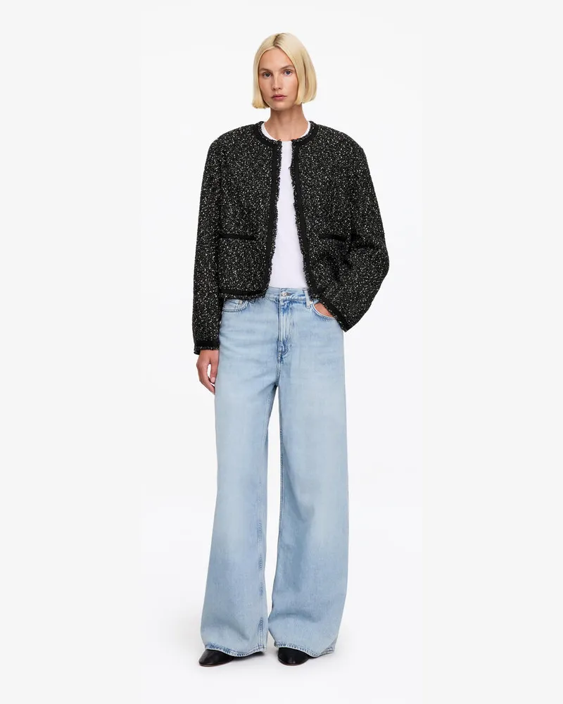 Arket Bouclé-Jacke -Schwarz Schwarz