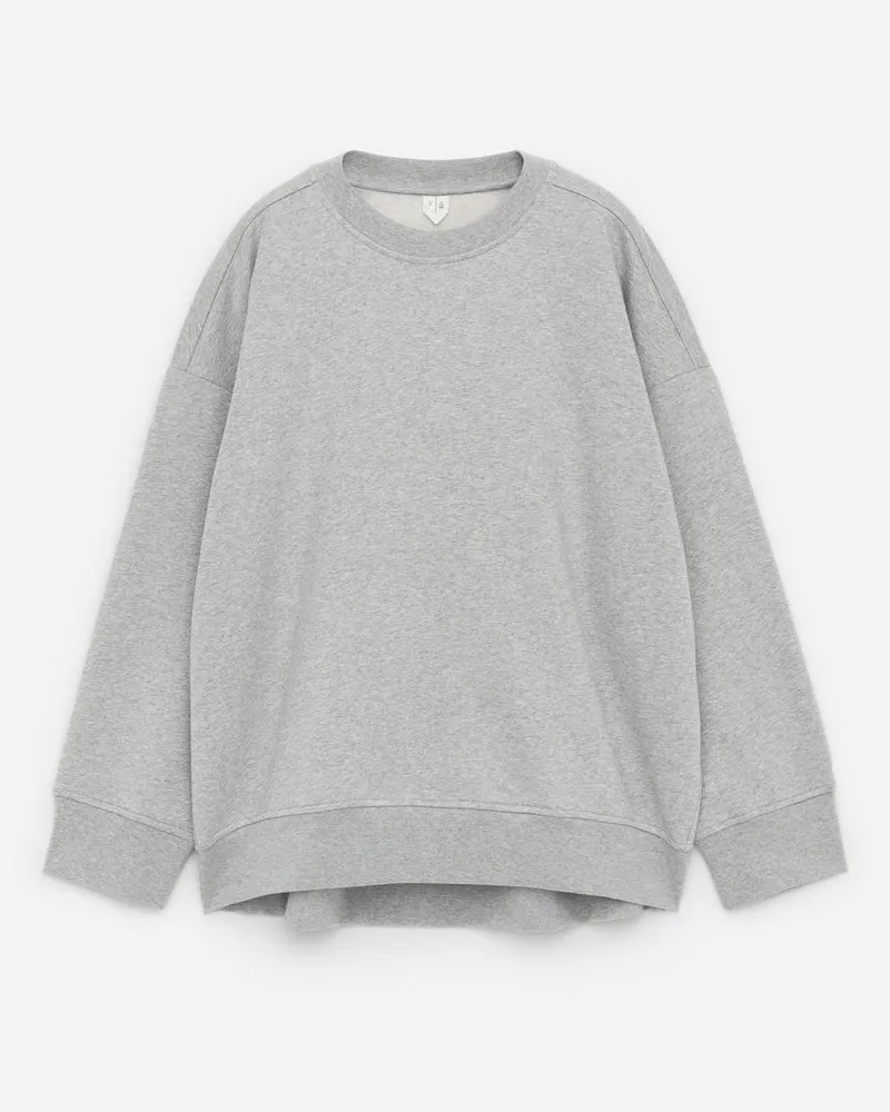 Arket Lockeres Sweatshirt Aus Frottee - Grau Graumeliert