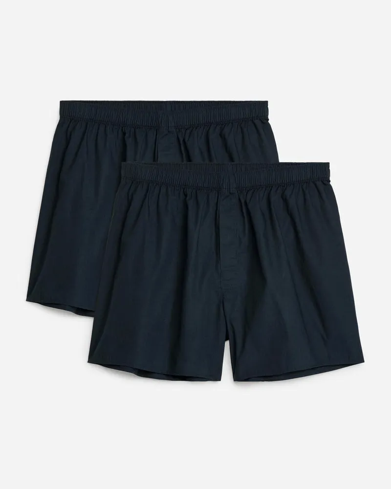 Arket Gewebte Boxershorts, 2Er-Set - Blau Dunkelblau