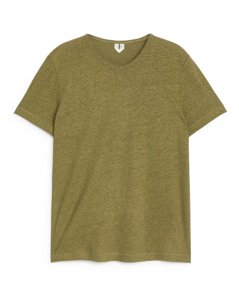 Arket T-Shirt Aus Leinenmischung -Grün Grün