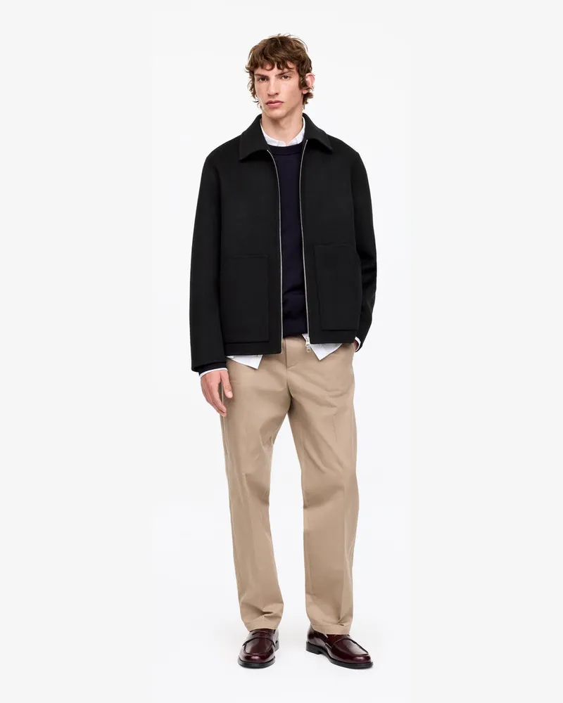 Arket Doubleface-Jacke Aus Wollmischung -Schwarz Schwarz