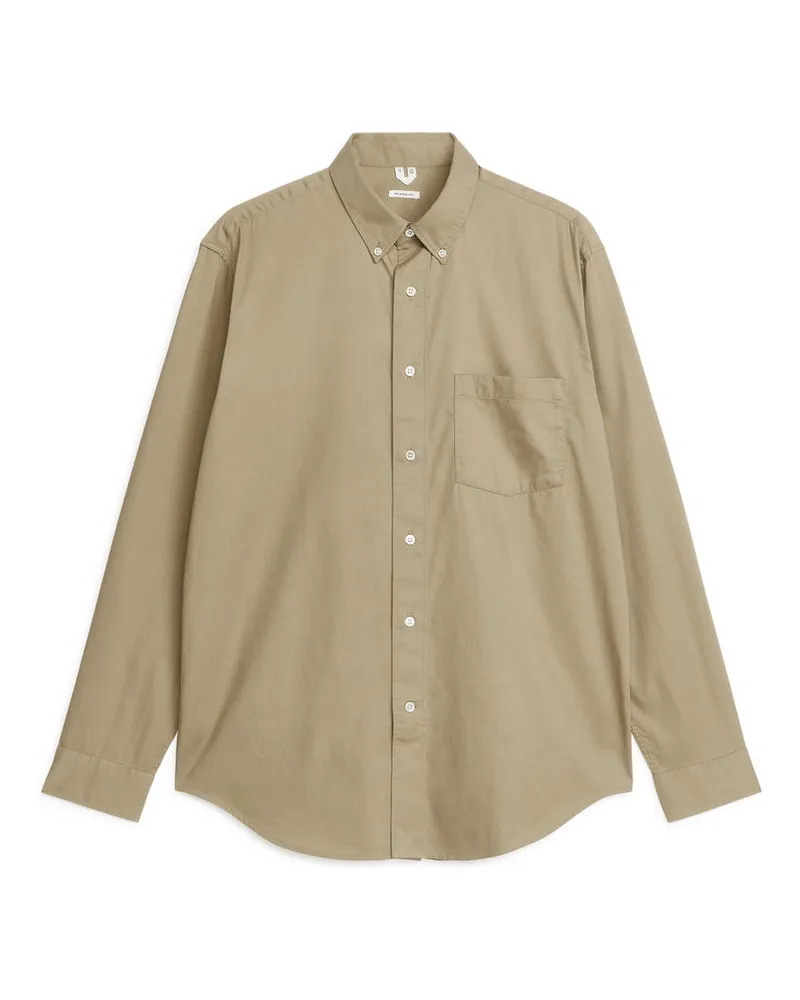 Arket Hemd Aus Baumwolltwill -Beige Beige