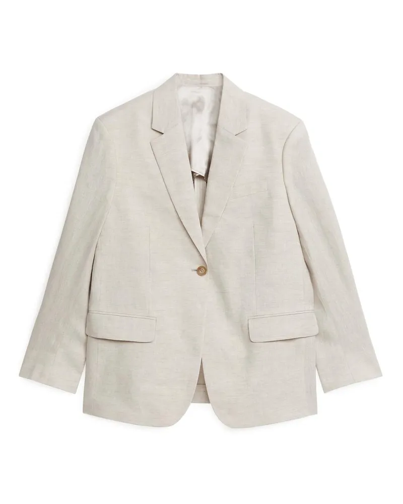 Arket Oversize-Blazer Aus Leinen - Beige Hellbeige