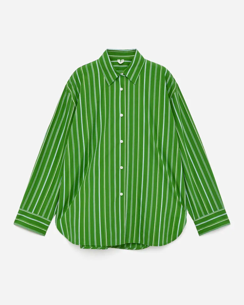 Arket Legeres Popeline-Hemd -Grün Grün