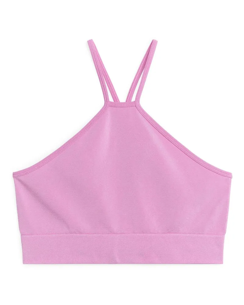 Arket Nahtloses Sportoberteil - Rosa Rosa