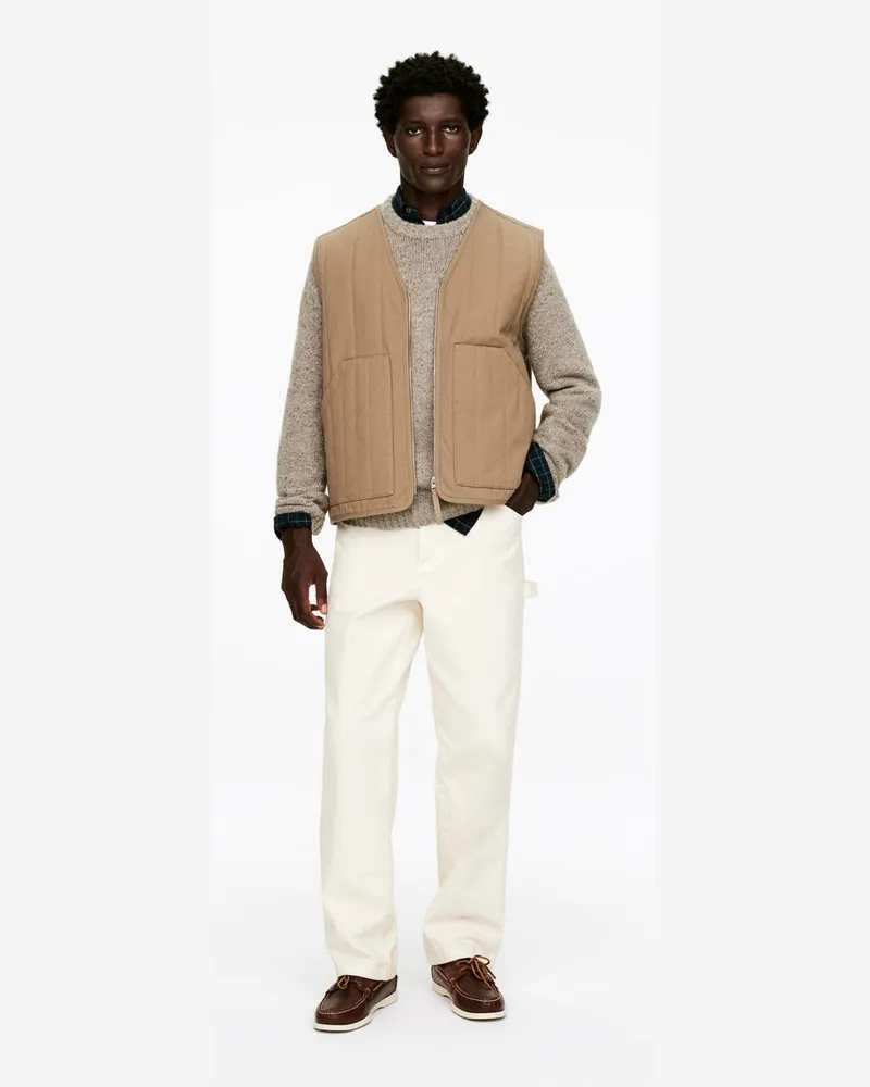Arket Gesteppte Workwear-Weste -Beige Beige