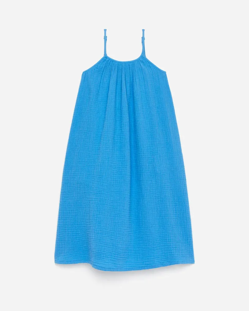 Arket Trägerkleid Aus Musselin -Blau Blau