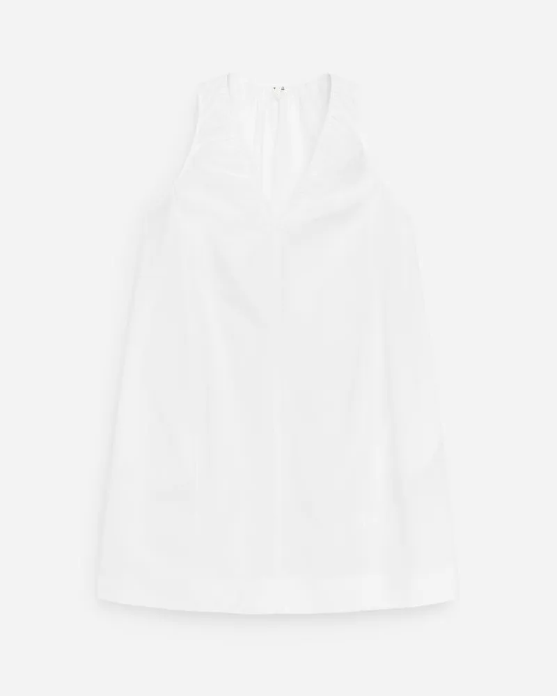 Arket Gerafftes Kleid Mit V-Ausschnitt -Weiß Weiß