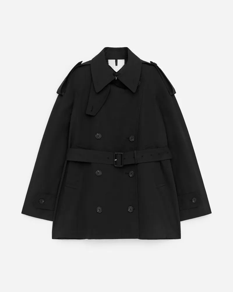Arket Kurzer Oversize-Trenchcoat -Schwarz Schwarz