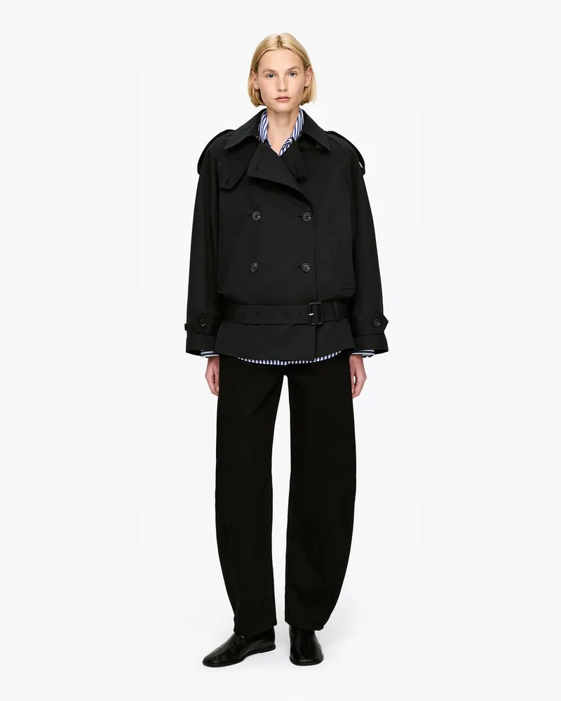 Arket Kurzer Oversize-Trenchcoat -Schwarz Schwarz