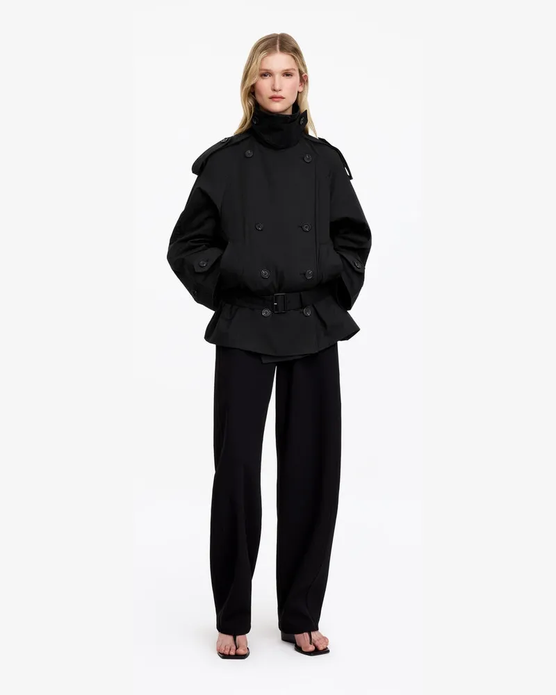 Arket Kurzer Oversize-Trenchcoat -Schwarz Schwarz