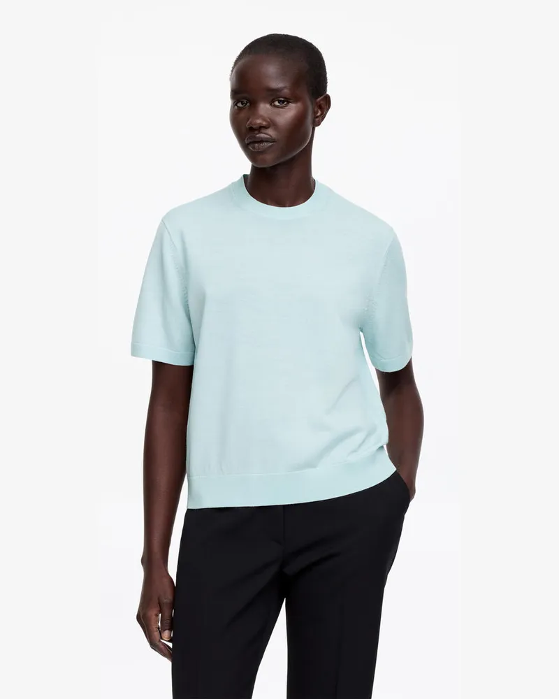 Arket Gestricktes T-Shirt Aus Merinowolle -Türkis Türkis