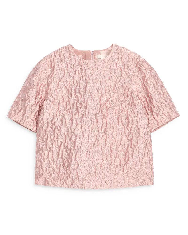 Arket Oberteil Aus Brokat - Rosa Rosa