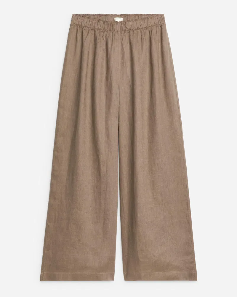 Arket Weite Leinenhose - Braun Taupe