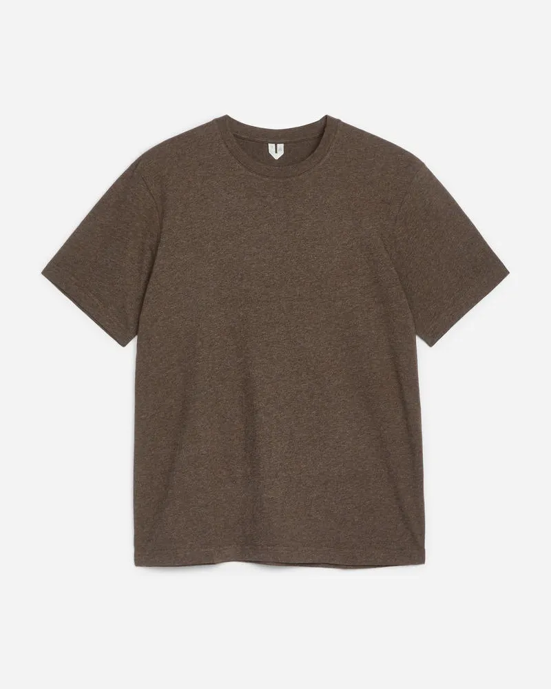 Arket Leichtes T-Shirt - Braun Braun