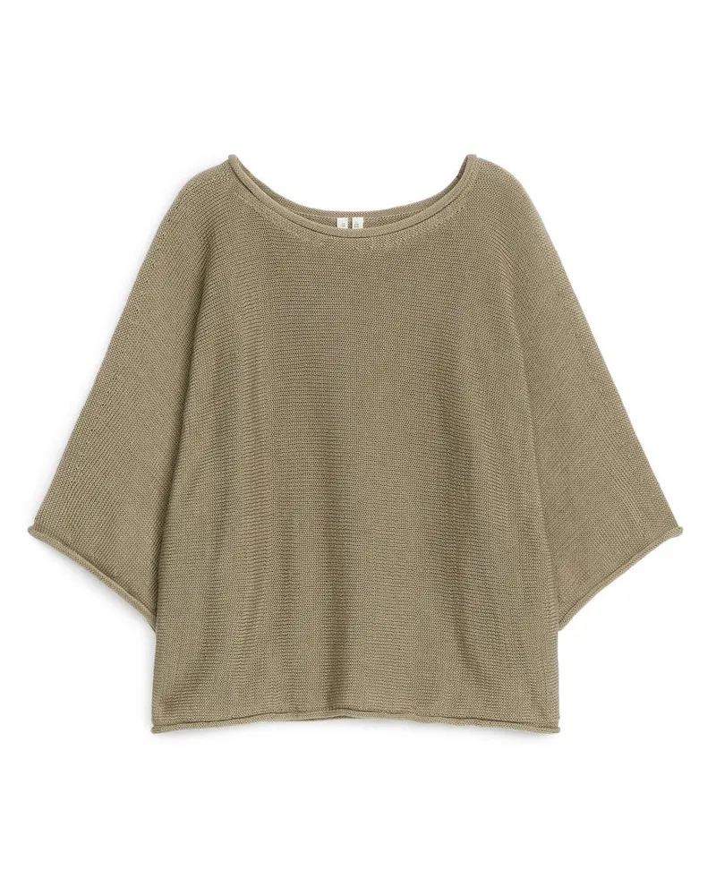 Arket Baumwollstrickpullover - Beige Dunkelbeige