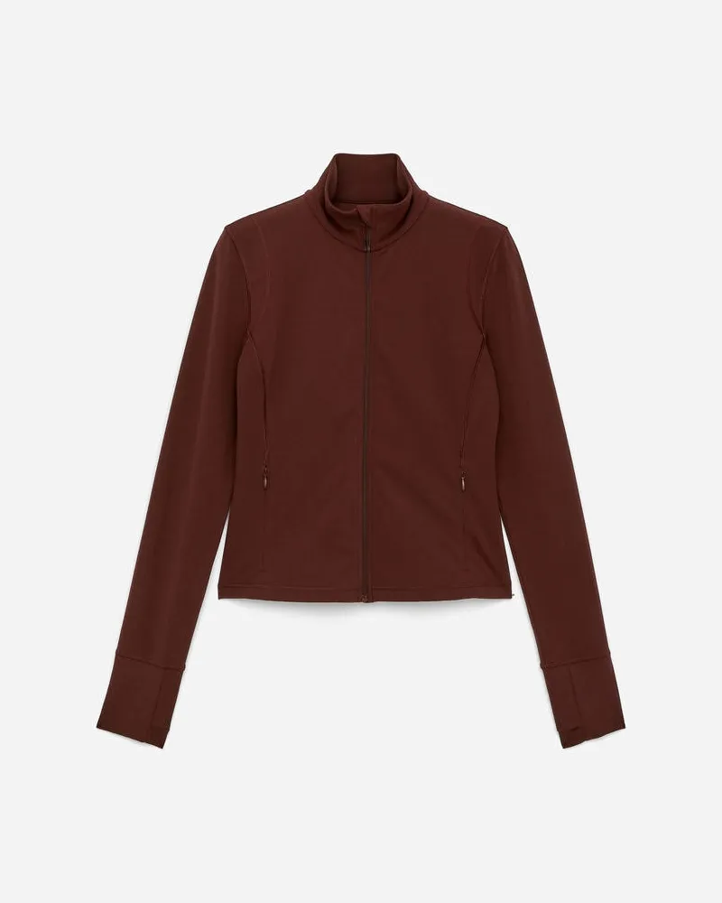 Arket Weiche Stretch-Jacke Mit Reißverschluss -Braun Braun