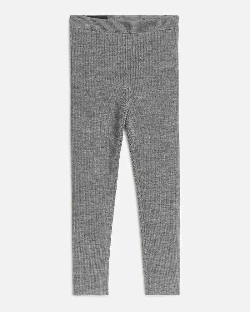 Arket Gerippte Leggings Aus Wollmischung -Grau Grau