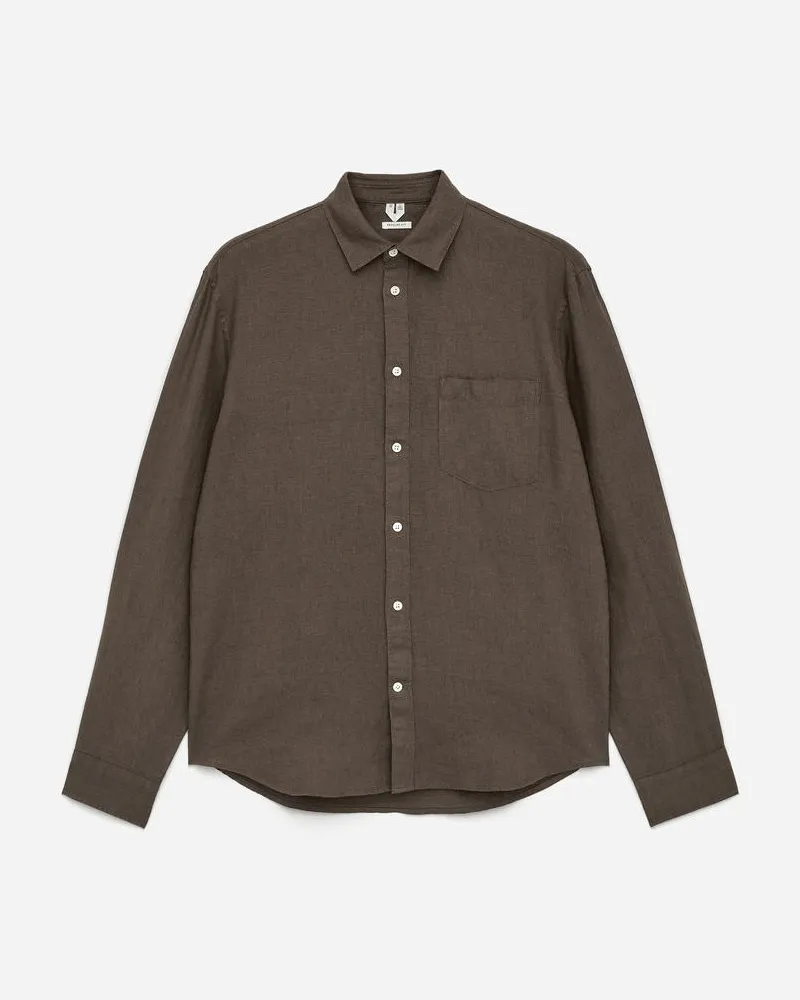 Arket Leinenhemd Mit Normaler Passform -Beige Beige