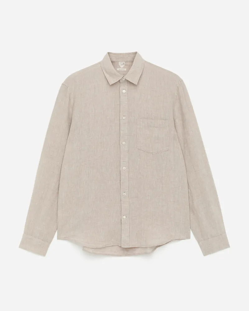 Arket Leinenhemd Mit Normaler Passform - Beige Beige