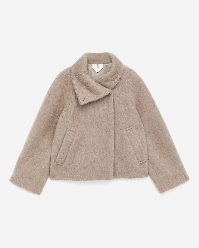 Arket Jacke Mit Stehkragen Aus Wolle Und Alpakawolle -Beige Beige
