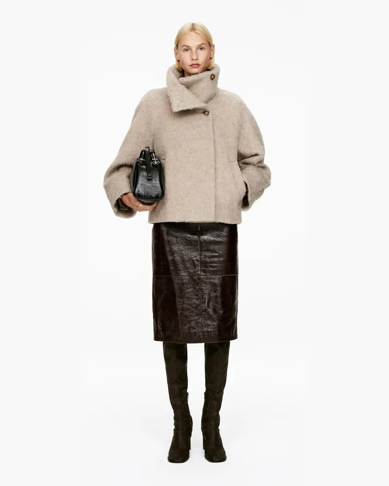 Arket Jacke Mit Stehkragen Aus Wolle Und Alpakawolle -Beige Beige