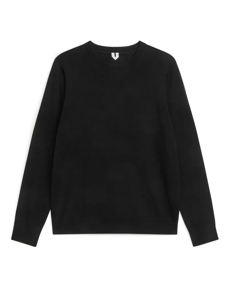 Arket Feinstrickpullover Aus Merinowolle - Schwarz Schwarz