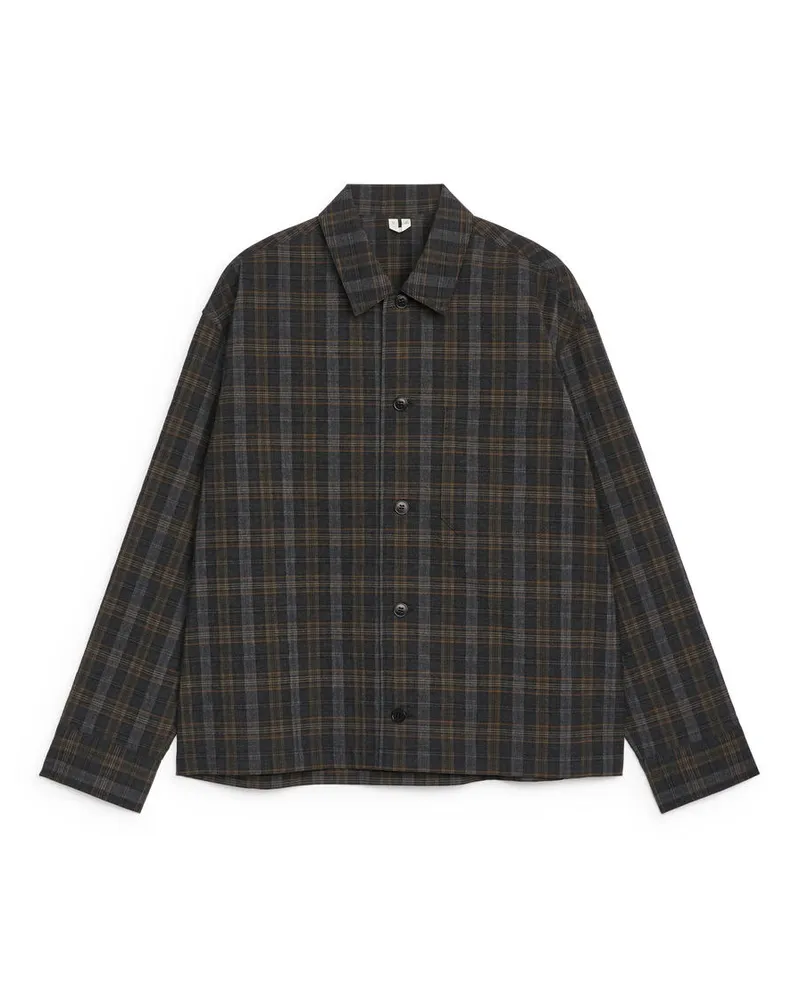 Arket Overshirt Aus Wollmischung -Grau Grau