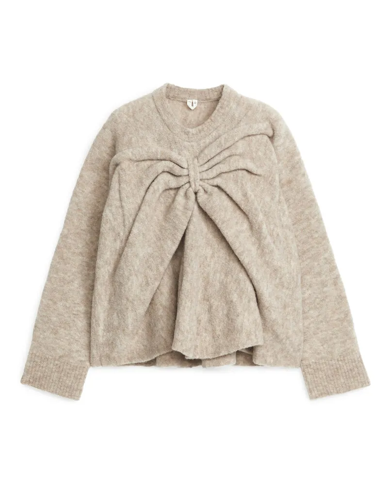 Arket Wollpullover Mit Schleifendetail - Beige Beige