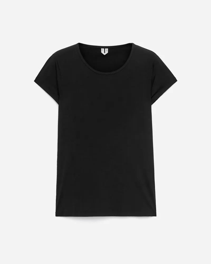 Arket T-Shirt Aus Mikrofaser -Schwarz Schwarz