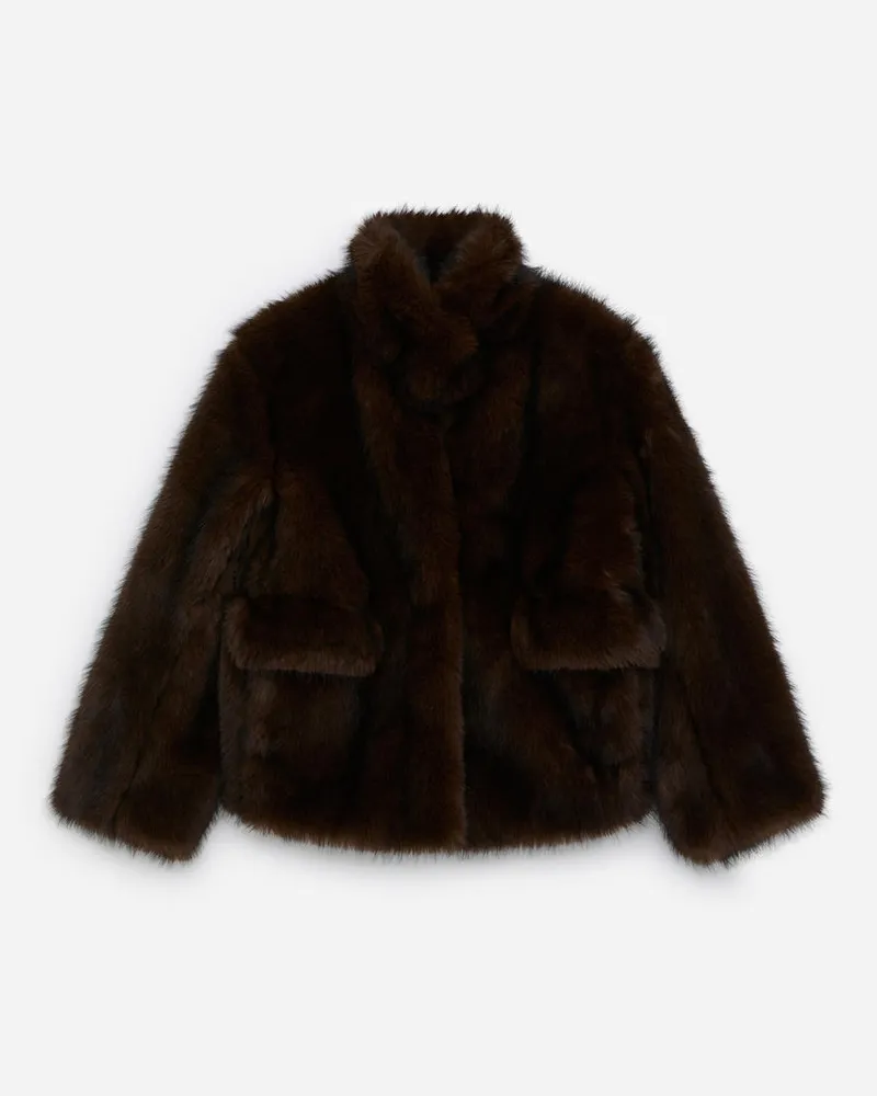 Arket Jacke Aus Kunstfell -Braun Braun