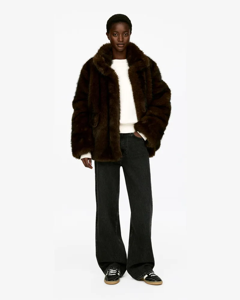 Arket Jacke Aus Kunstfell -Braun Braun
