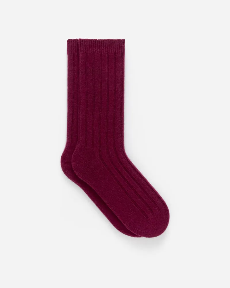Arket Rippstricksocken Aus Kaschmirmischung -Rot Rot