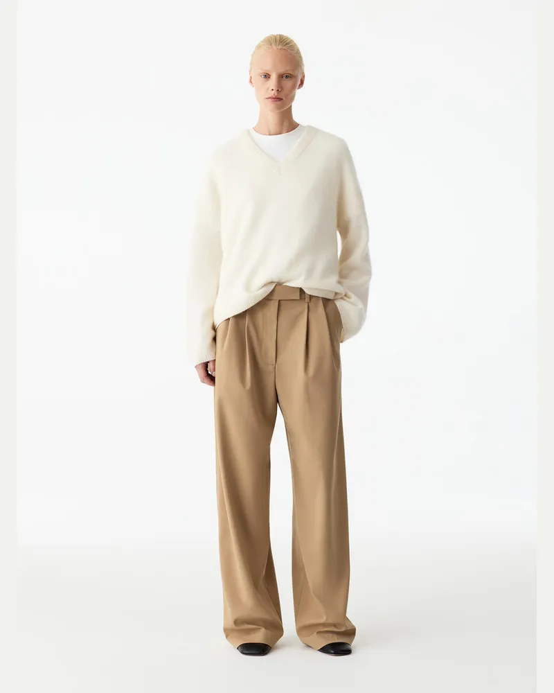 Arket Elegante Hose Aus Wollmischung -Beige Beige