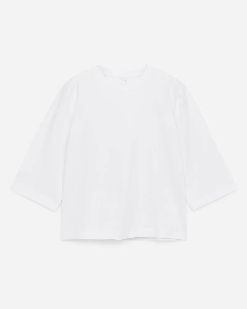 Arket Eira Schweres T-Shirt - Weiß Weiß