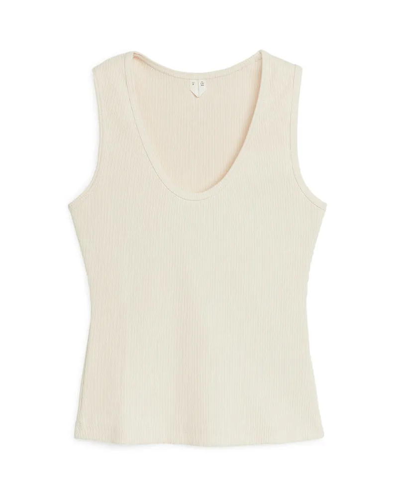 Arket Geripptes Tanktop - Weiß Cremeweiß