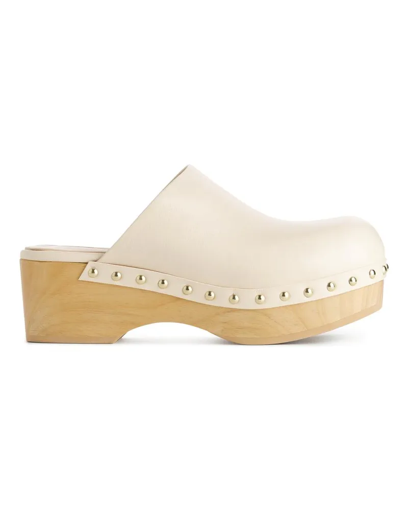 Arket Clogs Mit Holzsohle - Gelb Vanilla