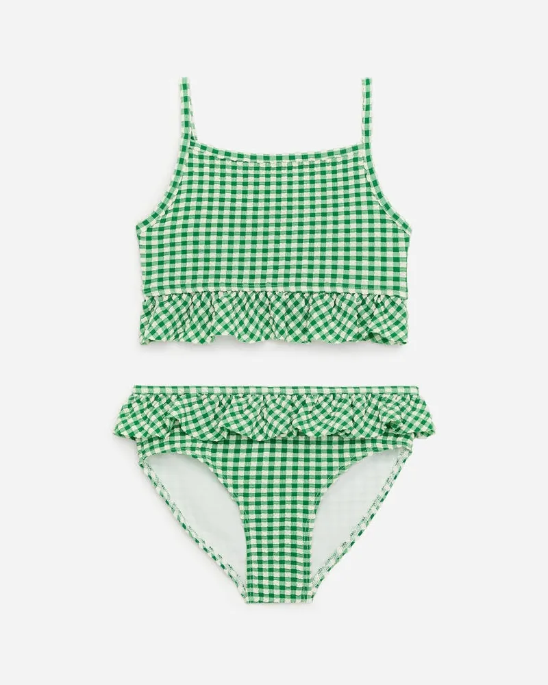 Arket Seersucker-Bikini Mit Rüschen -Grün Grün